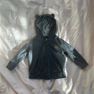 Baby Gap Washed Black Zip-up Hoodie